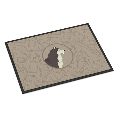 Carolines Treasures 18 x 27 in. Alaskan Malamute in the Kitchen Indoor or Outdoor Mat CK2160MAT